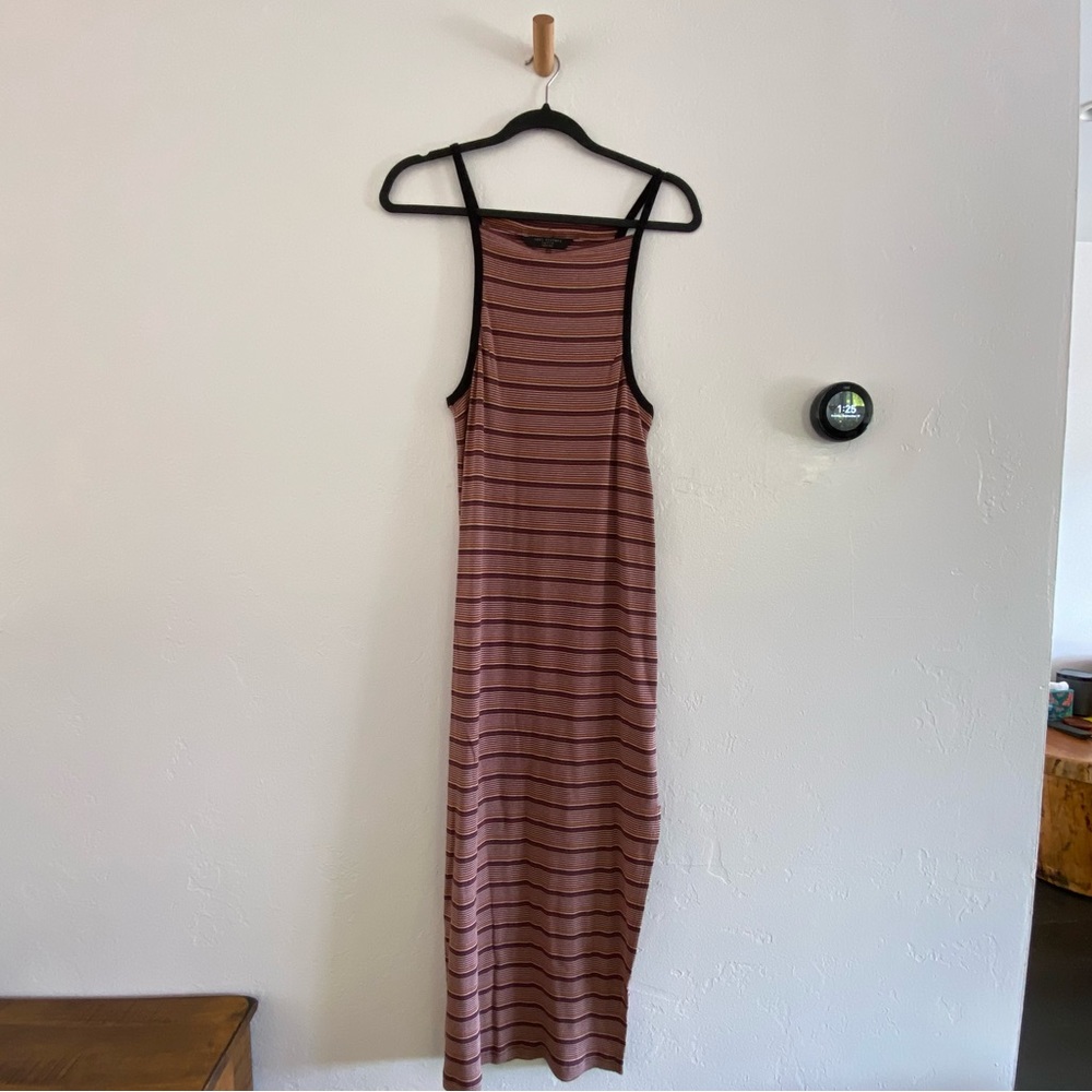 Knot Sisters Striped Halter Maxi Dress